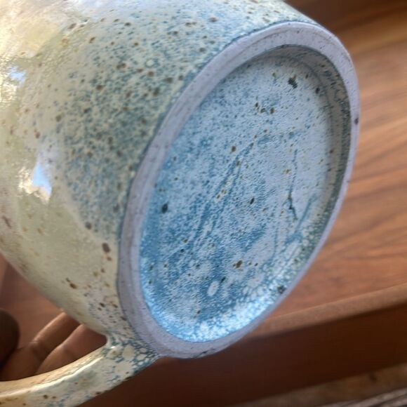 Handmade Glazed Speckled Pitcher Pottery with Handle - Picture 5 of 14